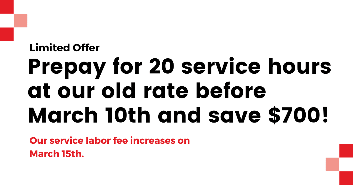 Service labor fee increase